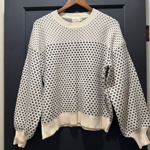 Dreamers by Debut Black and Cream Patterned Sweater